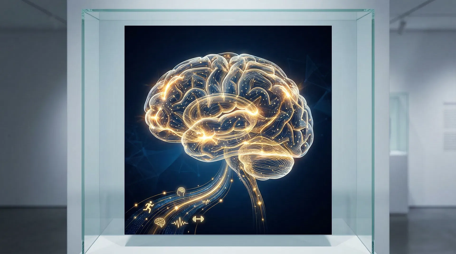 Neural pathways visualization representing cognitive enhancement