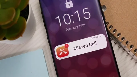 Phone screen showing multiple missed call notifications Phone screen showing multiple missed call notifications