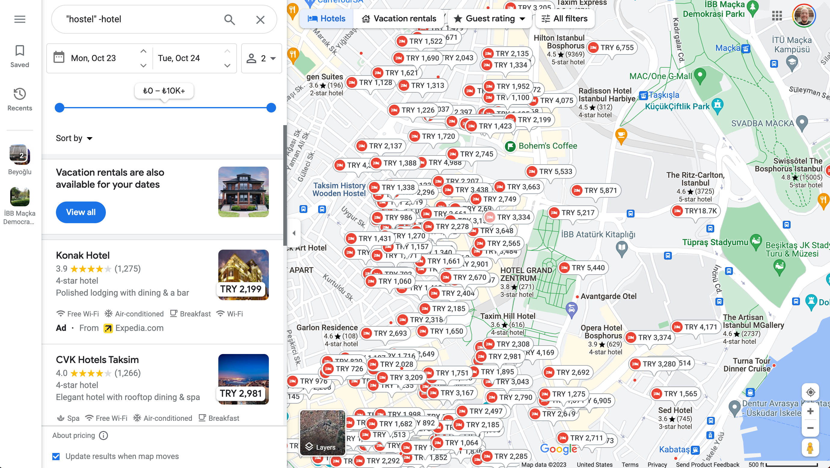 Hostel em uma rua movimentada da cidade