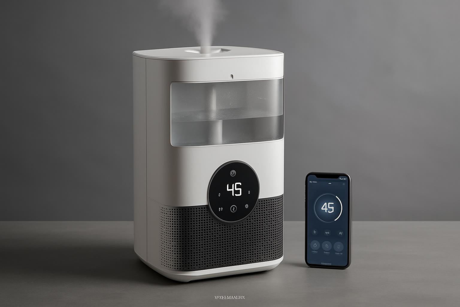 Multi-functional humidifier-purifier combo device showing integrated technologies and smart features developed in Dongguan