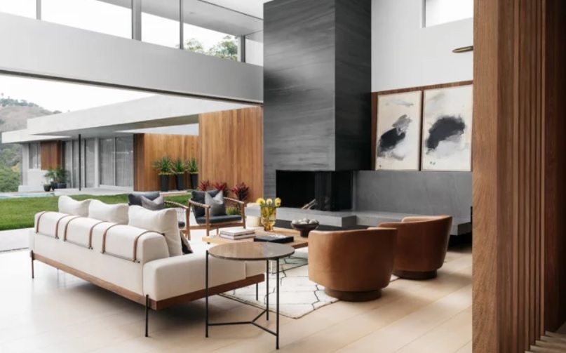 Ambiente de sala de estar moderna e luxuosa