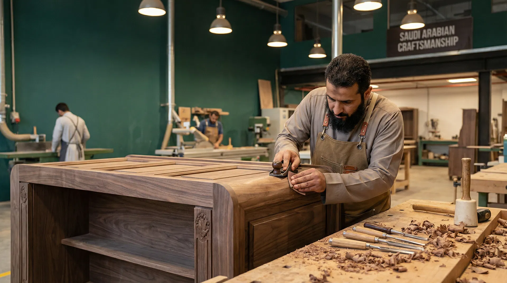 حرفيون في مصنع المقرن