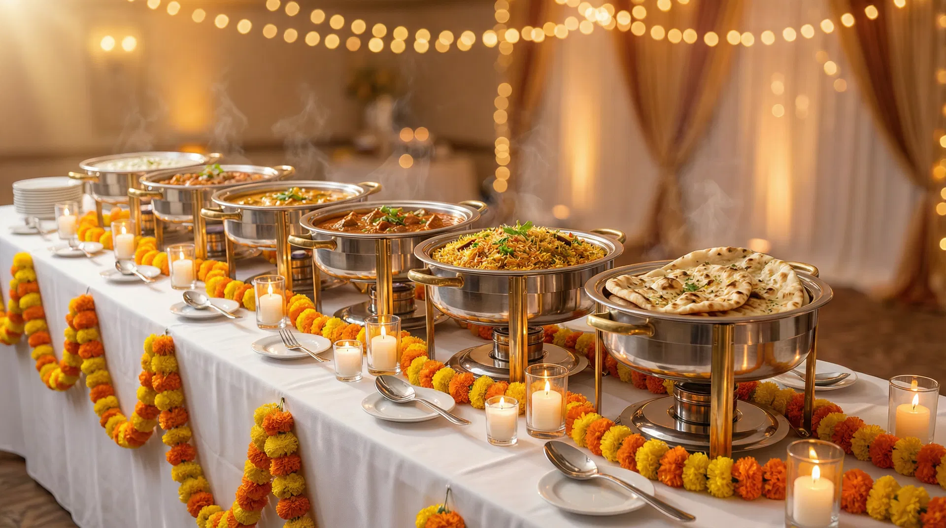 Indian catering spread