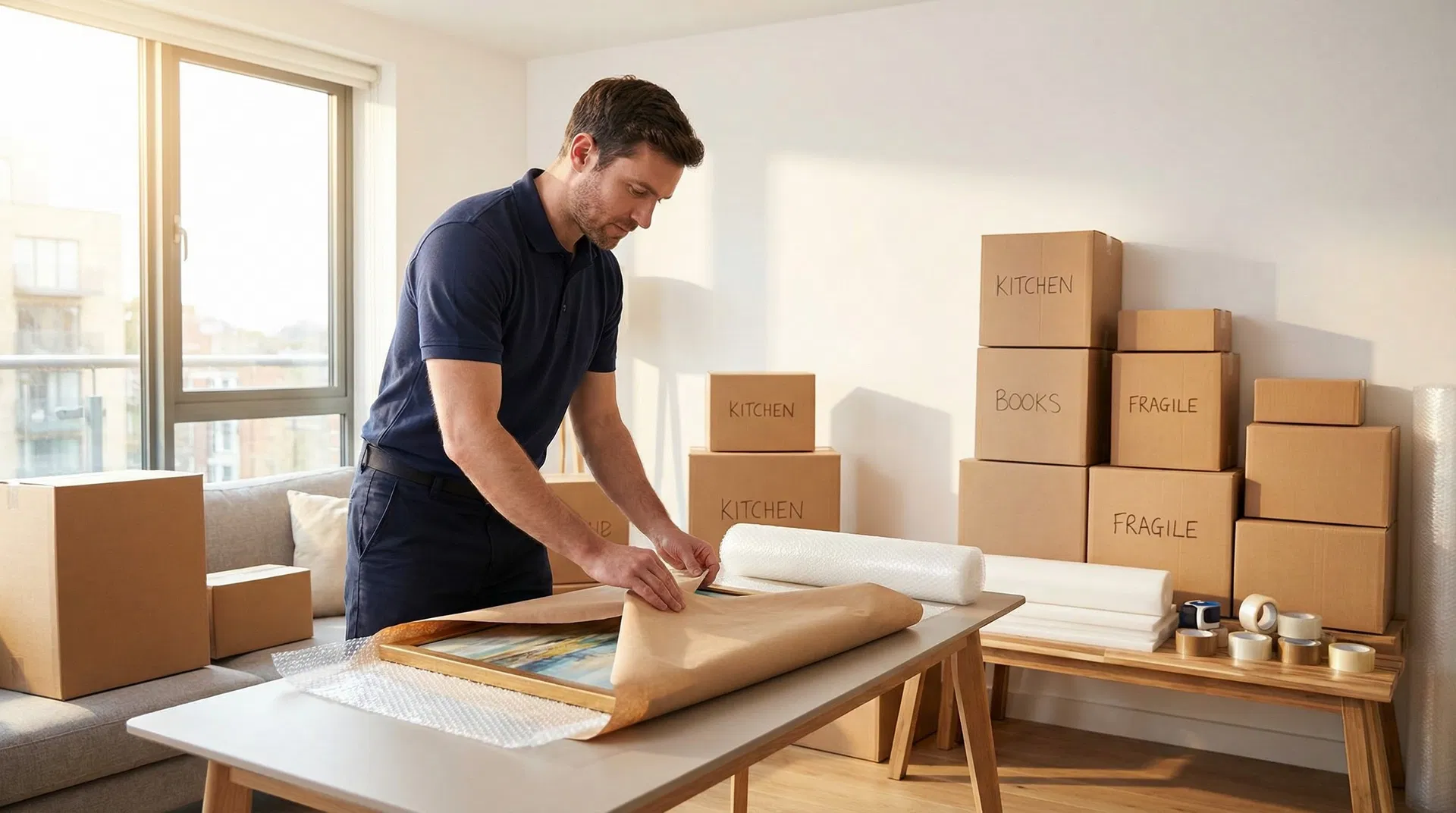 Professionelles Umzugsteam bei der Arbeit