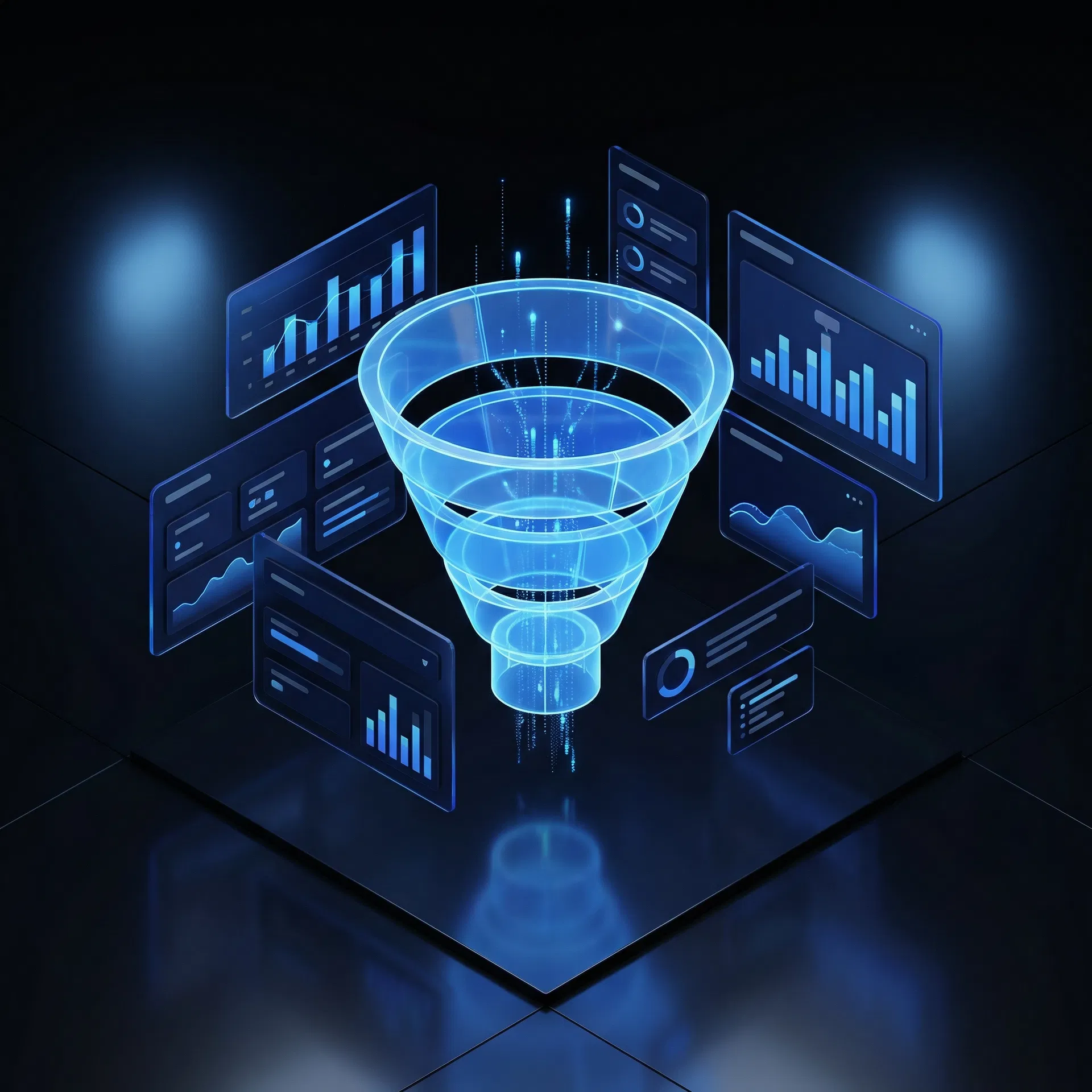 Sales funnel optimization visualization