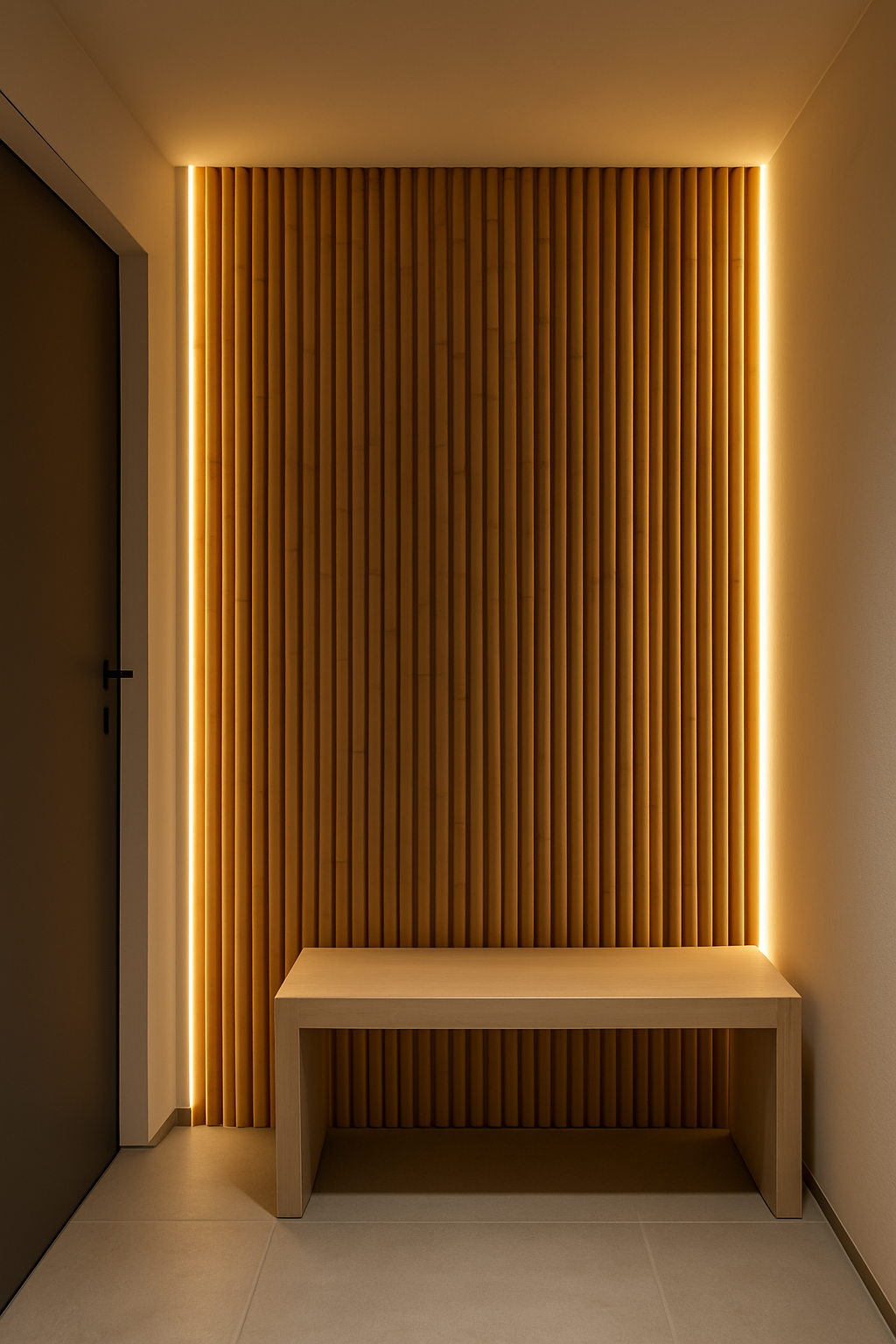 Bamboo Entryway Accent Wall