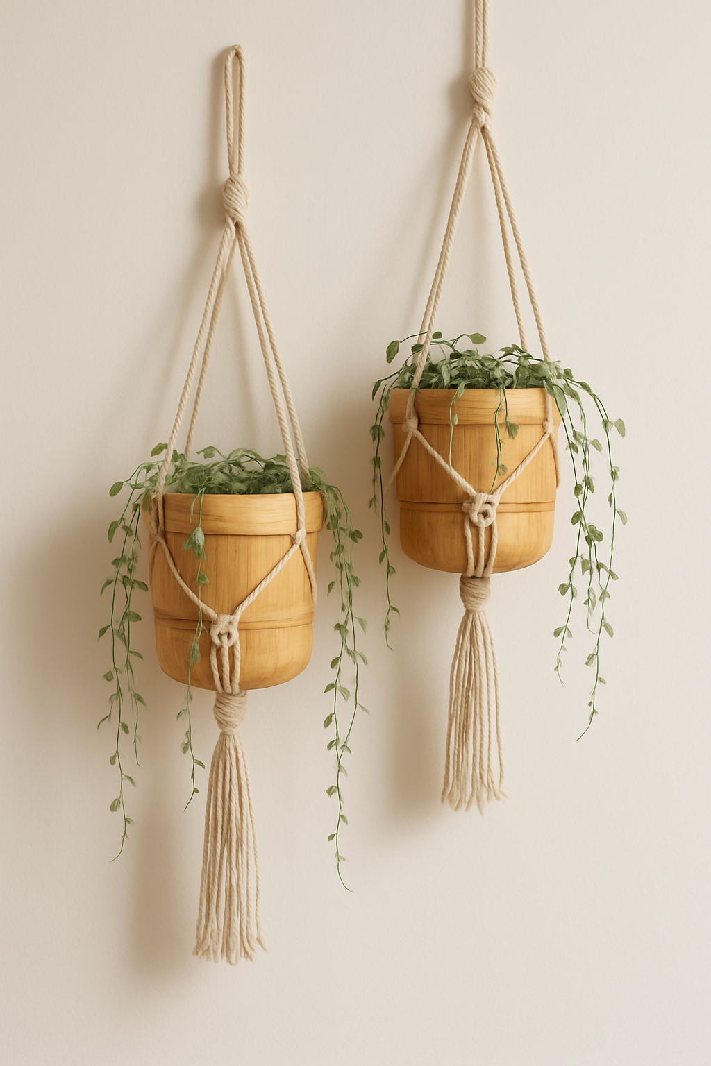 Bamboo Planters with Macramé