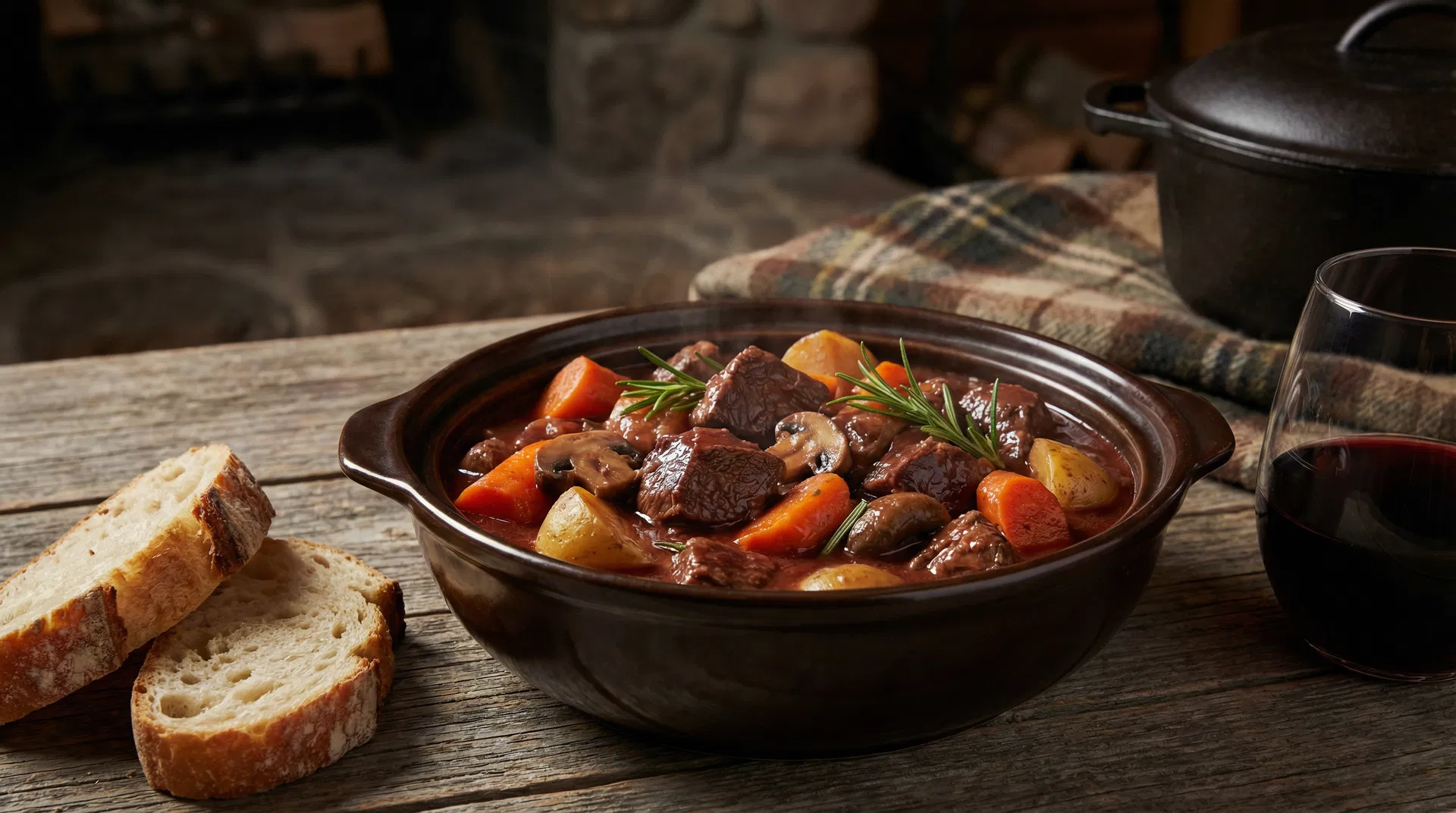 Hearty Venison Stew with Red Wine