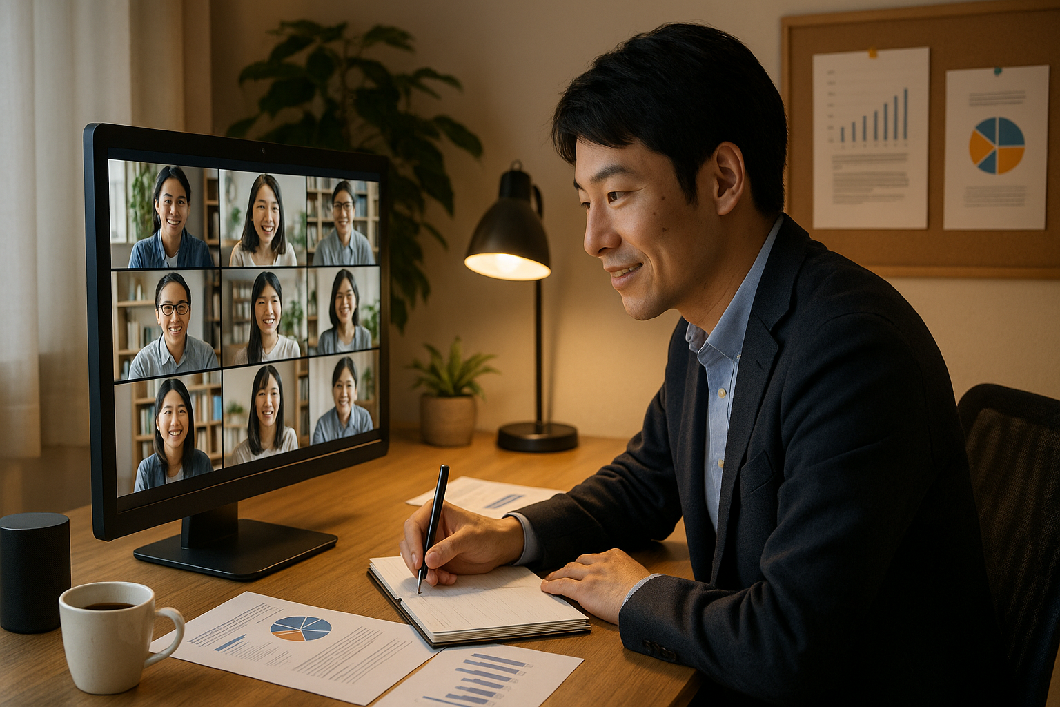 オンラインネットワーキングに参加する様子