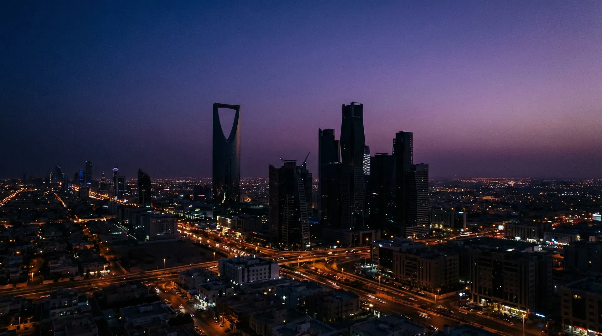 Riyadh skyline at twilight