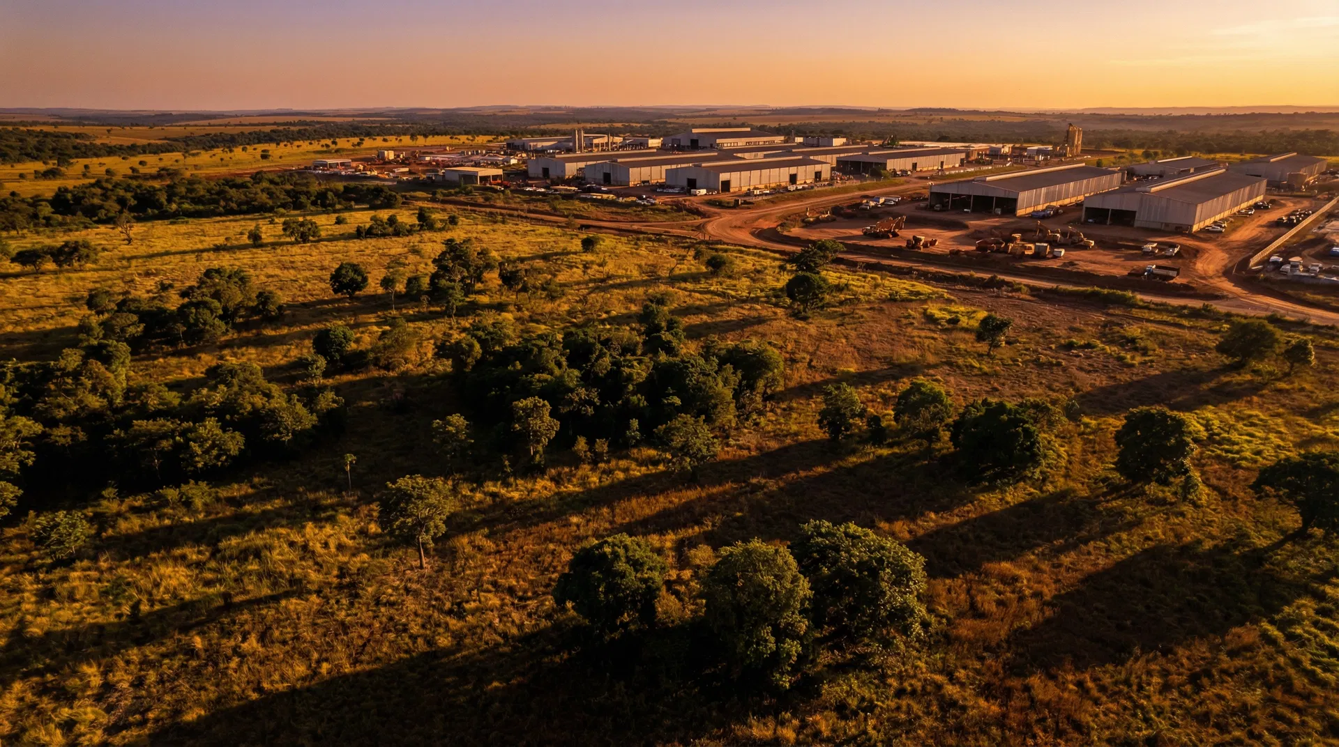 Vista aérea da região industrial de Várzea Grande