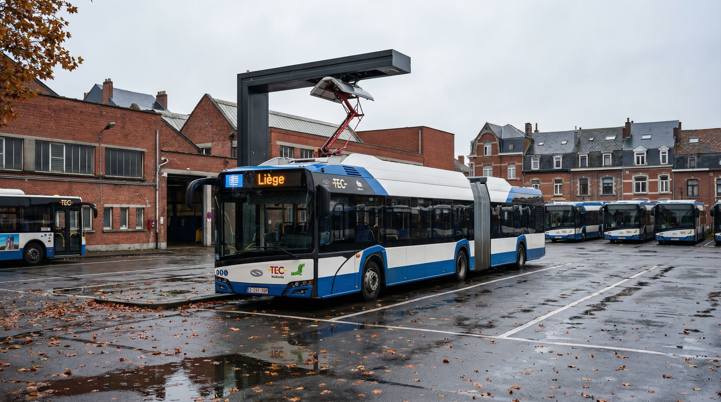 Bus électrique TEC en recharge