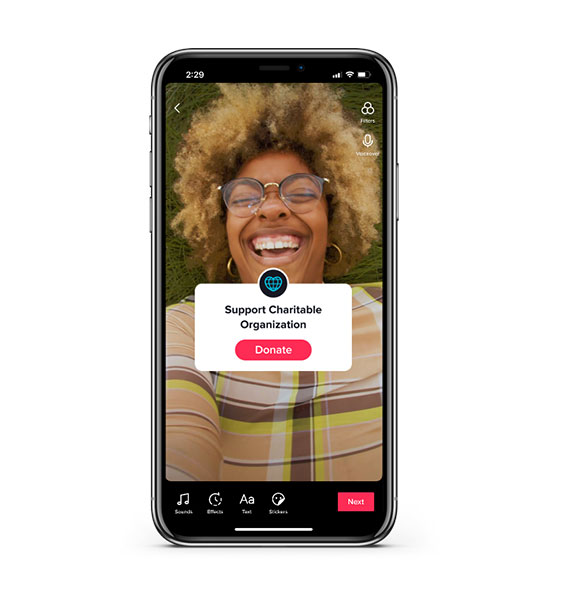 Imagem: Interface de doação em uma live do TikTok.