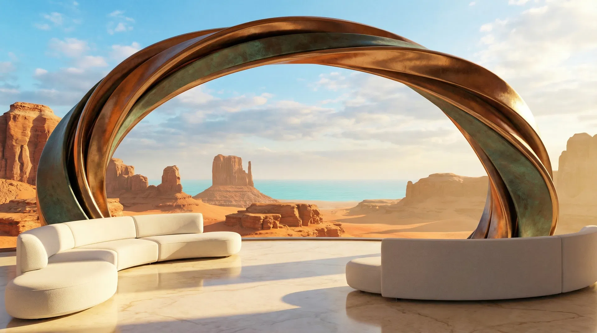 Futuristic desert landscape