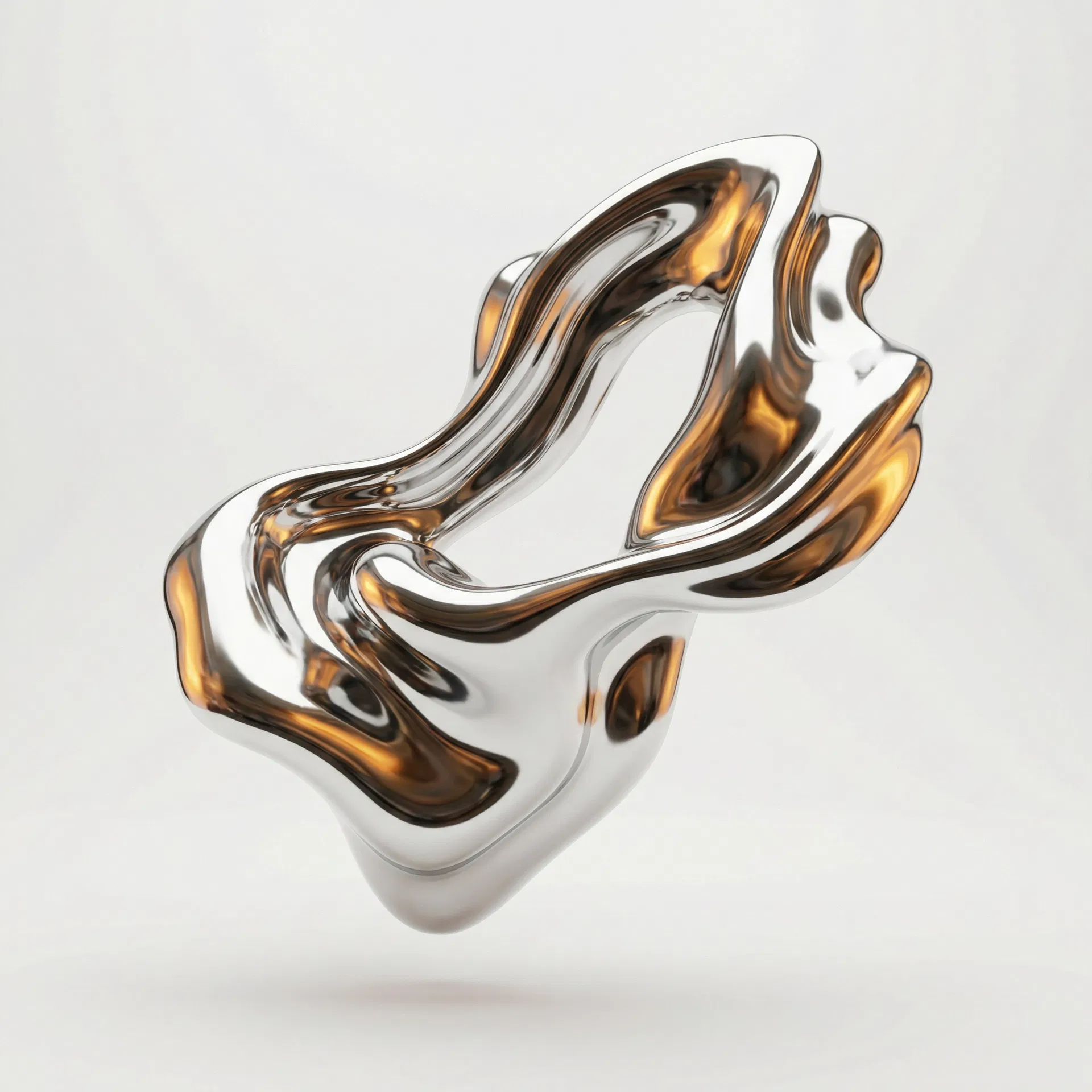 Abstract chrome sculpture