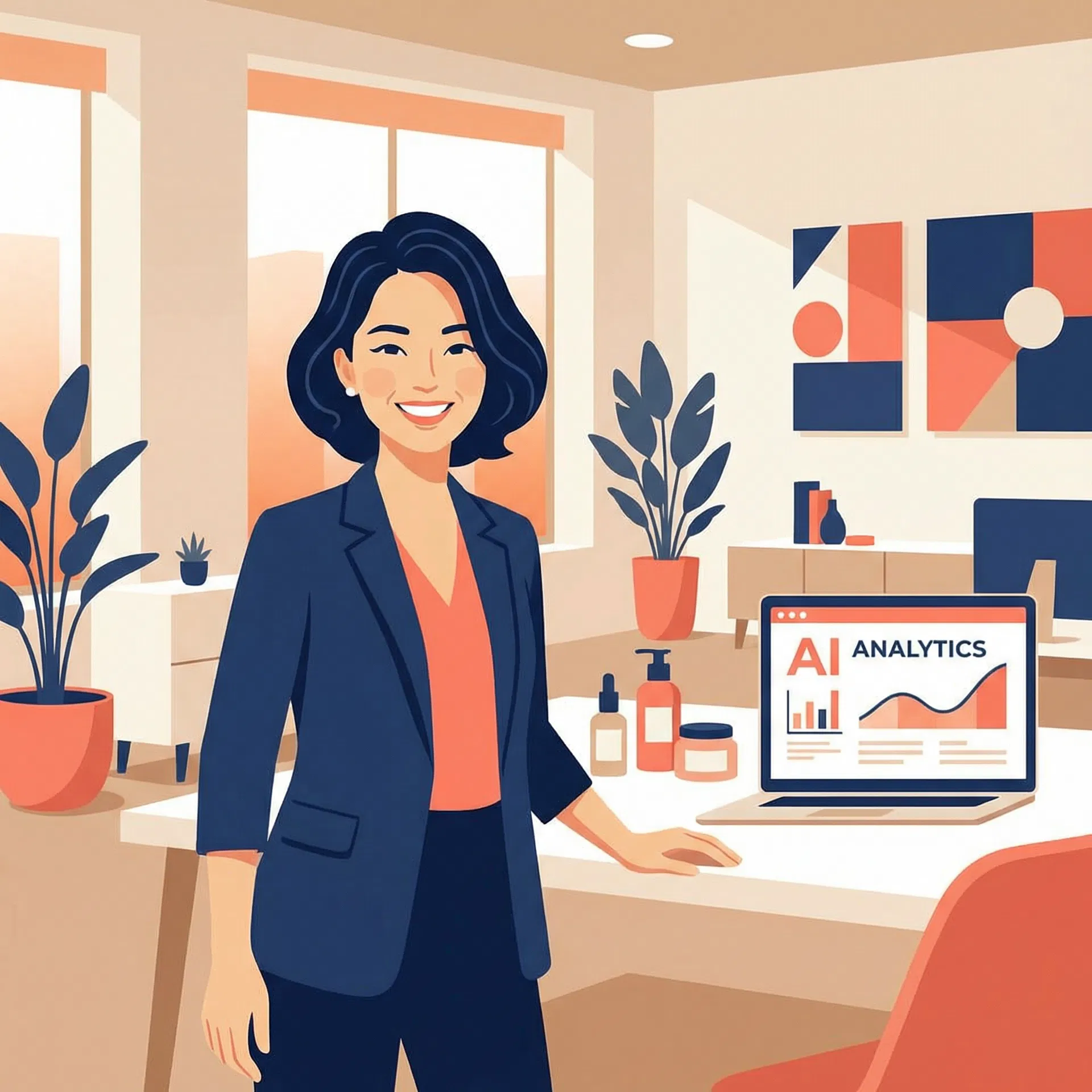 美容機器メーカー 代表のイラスト