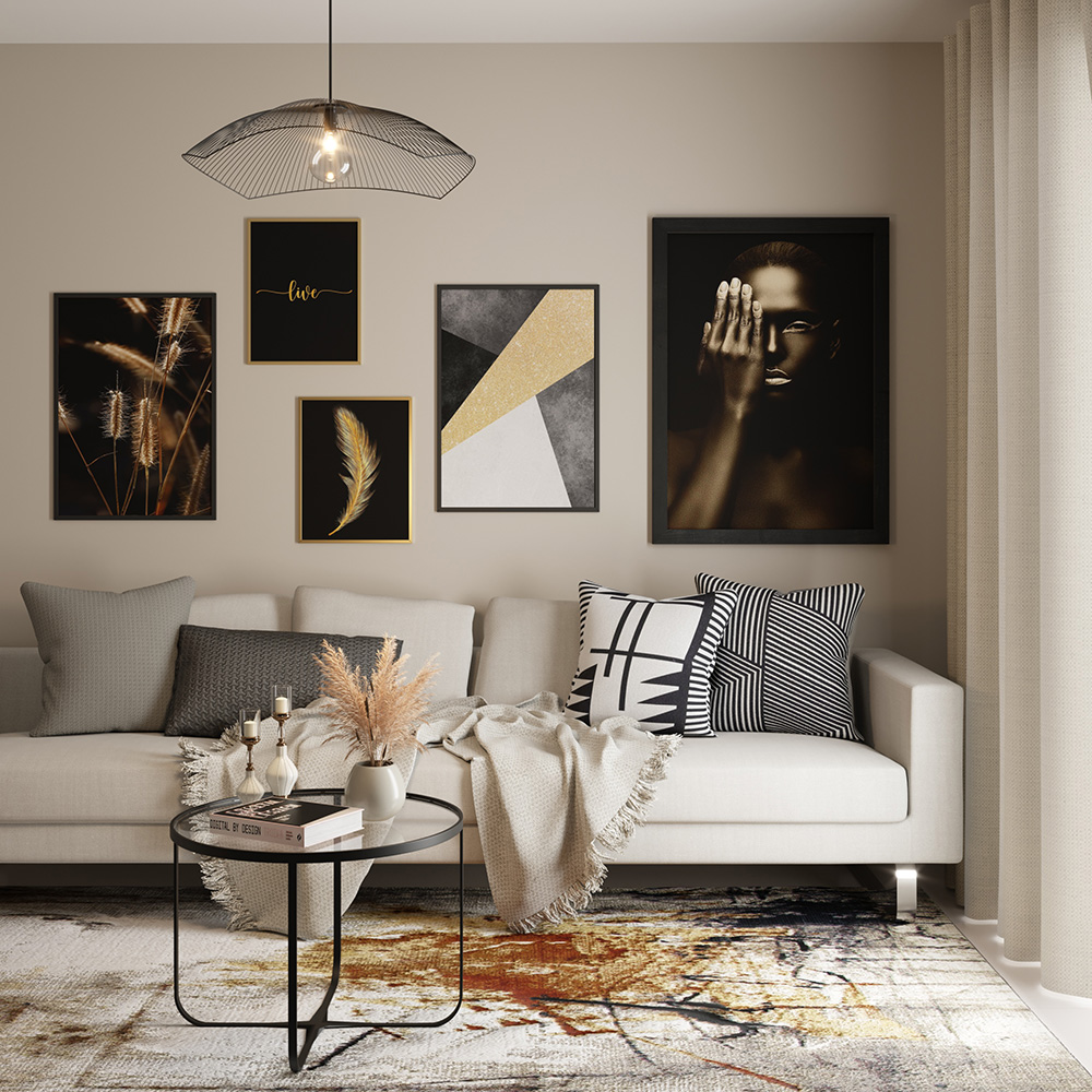 Sala com layout em formato U