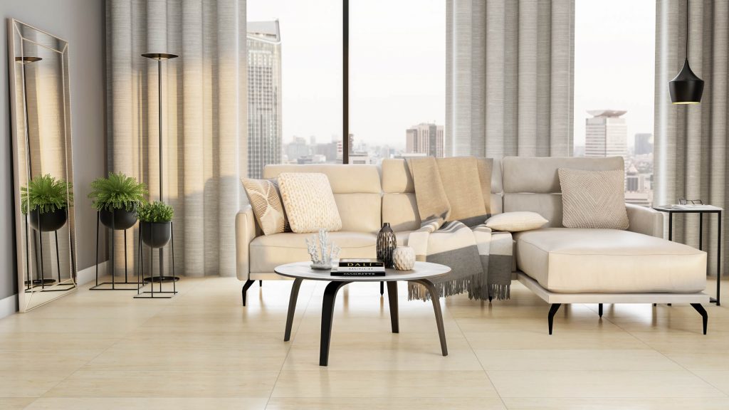 Sala clean sem sobrecarga decorativa