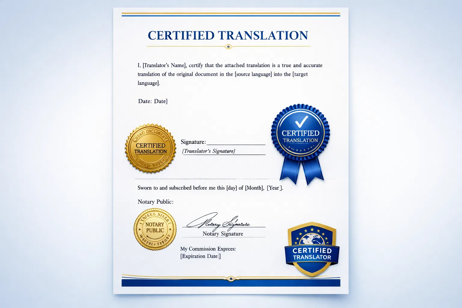 Certified Translation Document