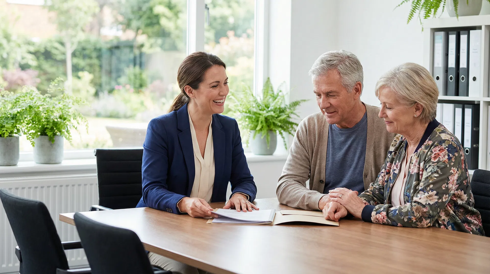 Beratungsgespräch mit einem älteren Ehepaar