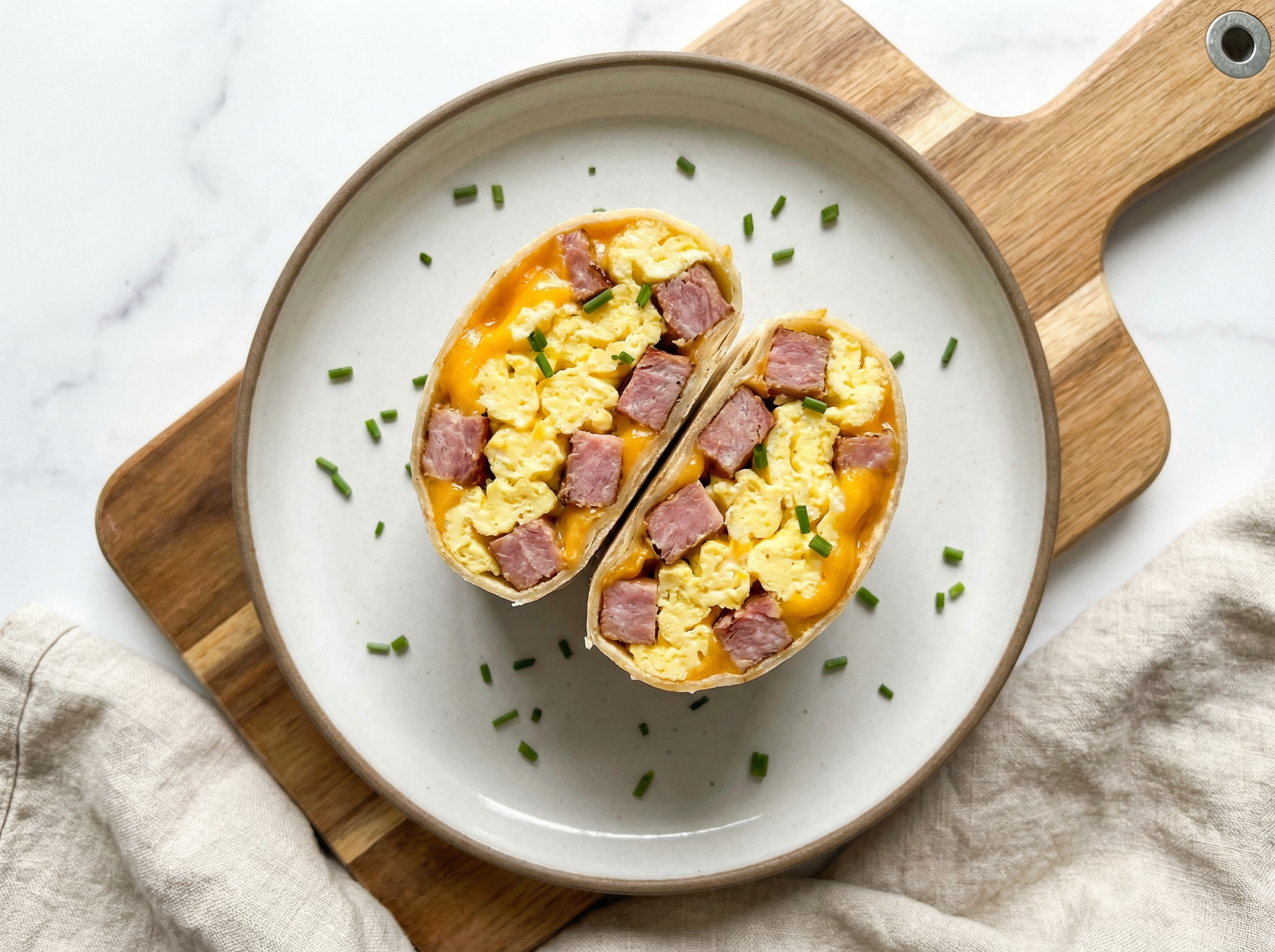 Lean Ham & Tasty Cheese Scramble Wrap