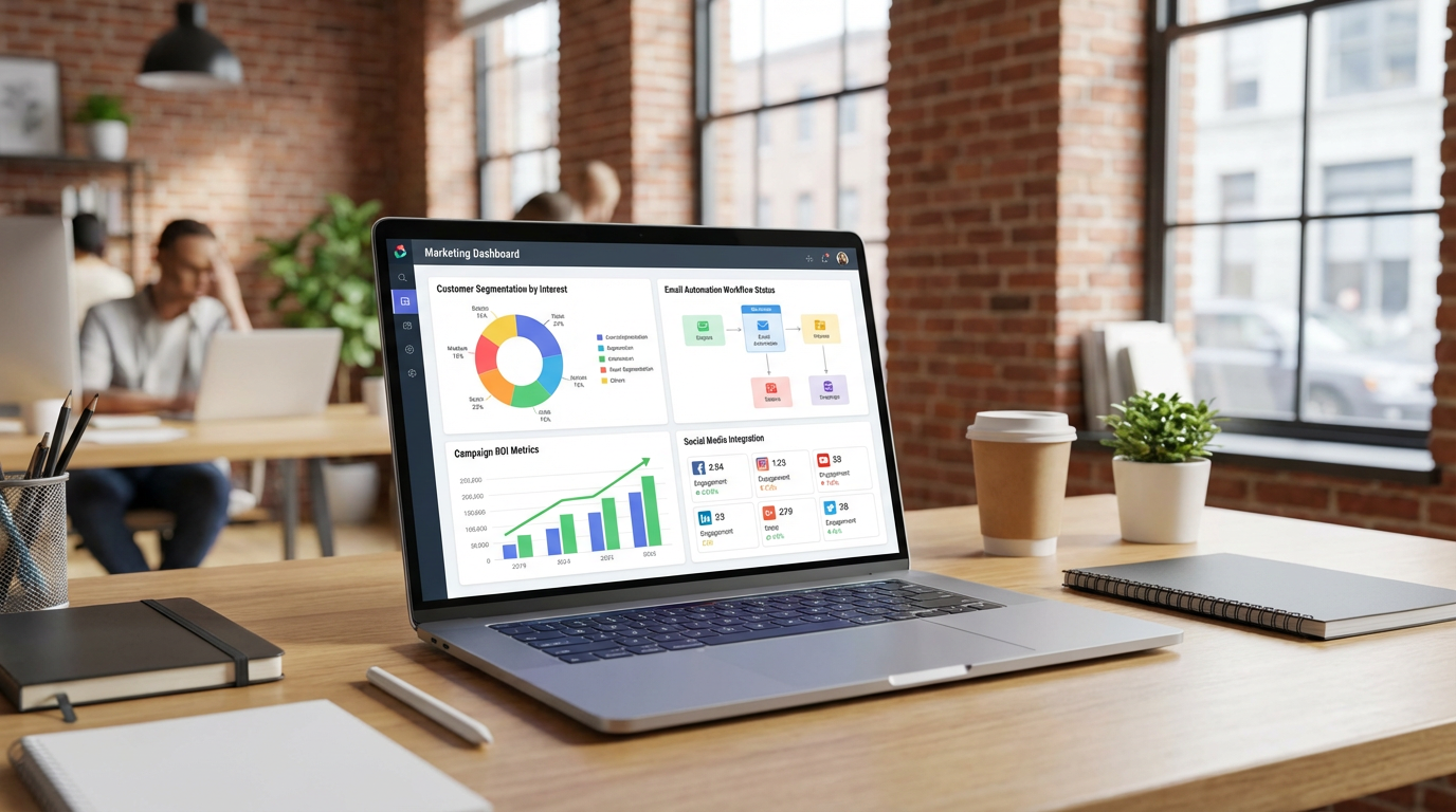 Marketing dashboard showing personalized campaigns Marketing dashboard showing personalized campaigns
