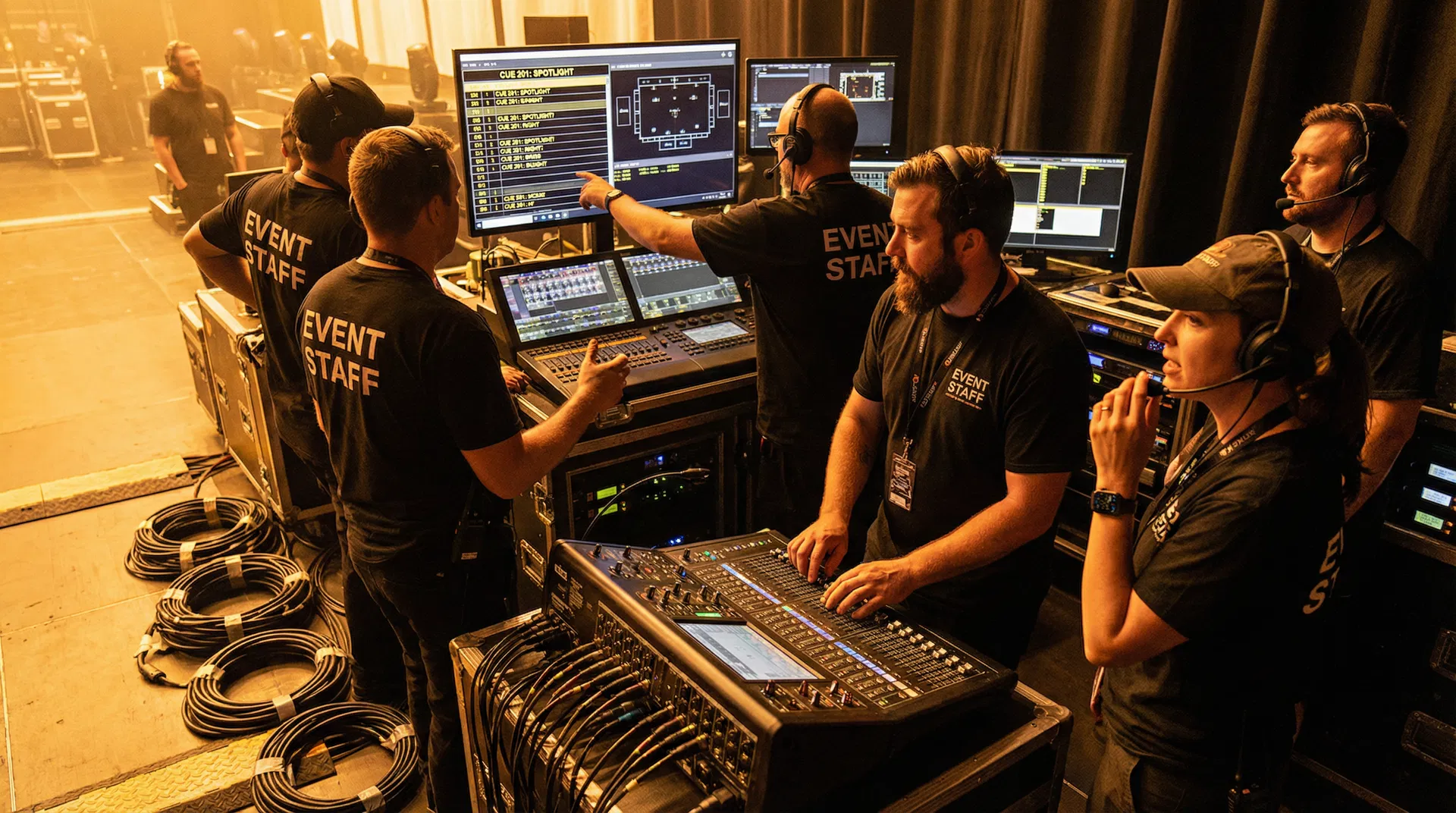 Equipe Jamboo nos bastidores de um evento