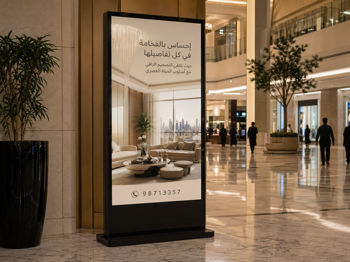 شاشة إعلانات رقمية داخلية في مجمع تجاري بالفروانية، الكويت 98713357