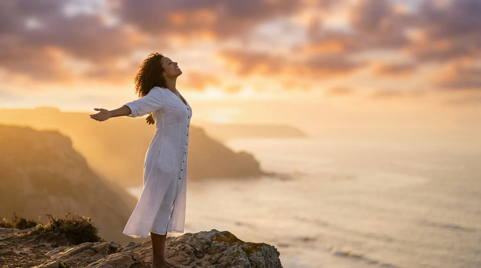 Mulher livre e em paz