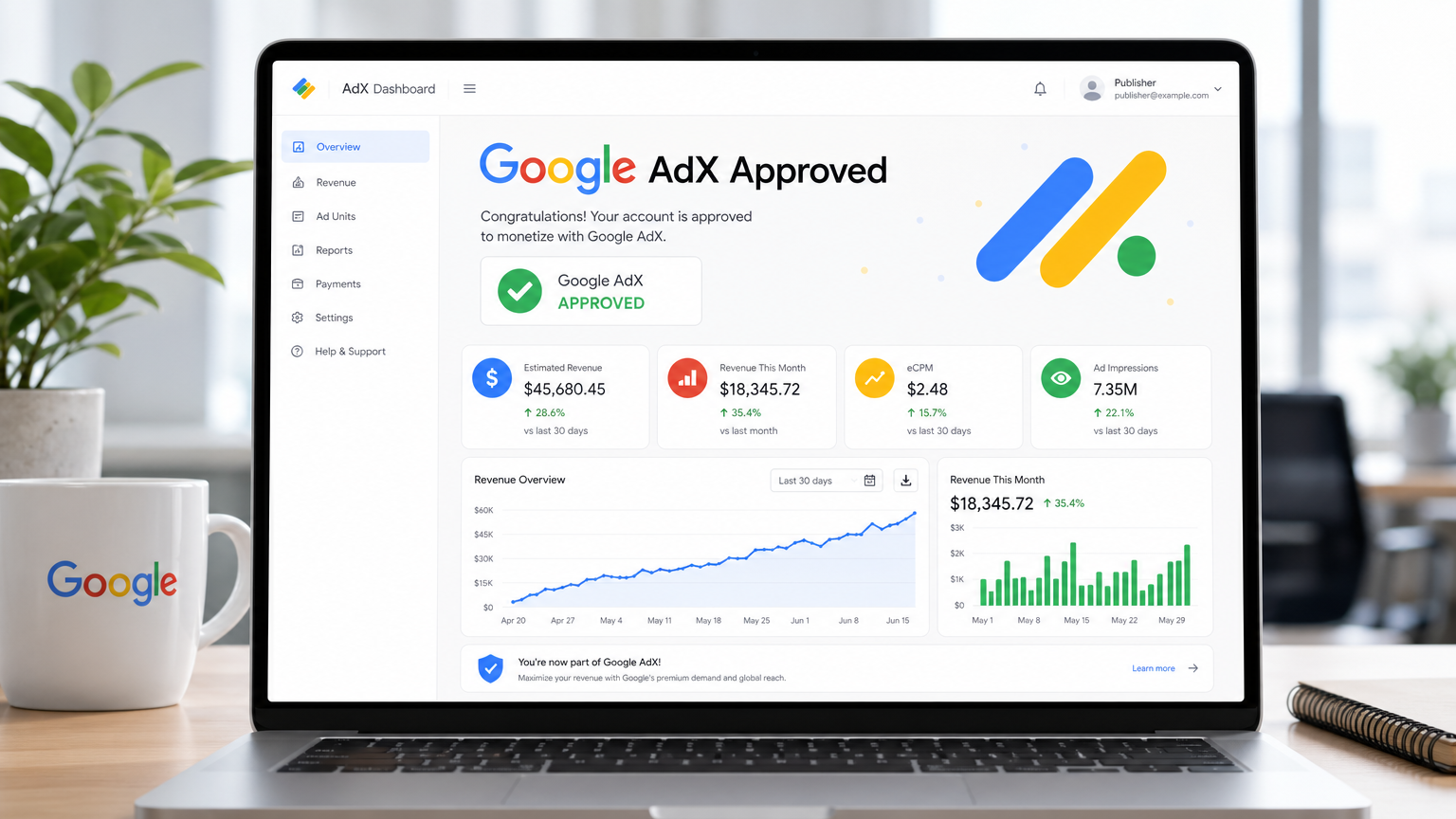 Free Google adx MA Approval Google AdX Approval Dashboard