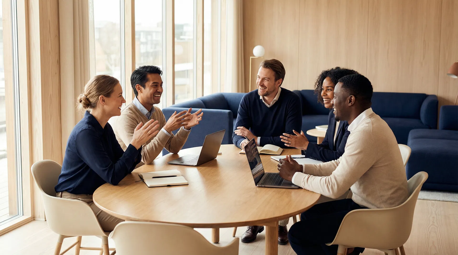 Equipe collab:Z em reunião colaborativa