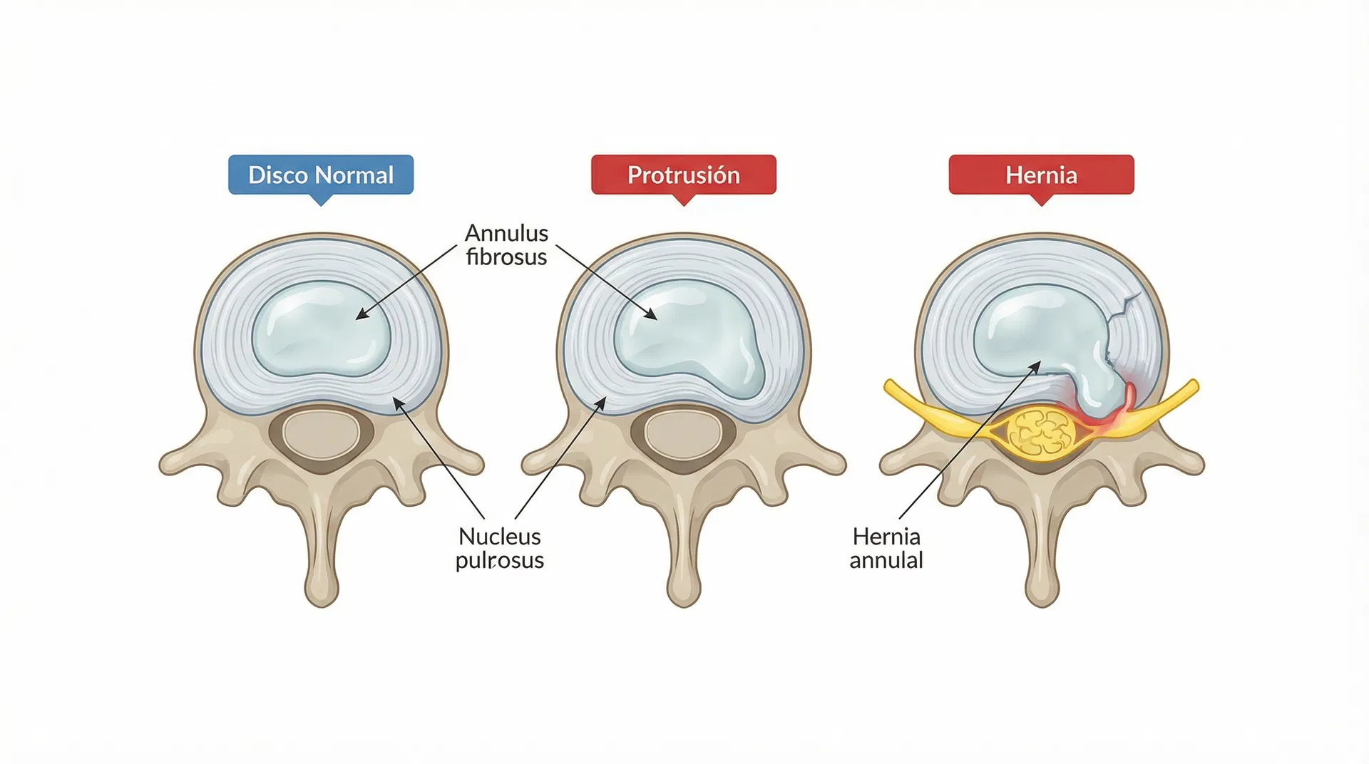 Diferencia entre Protrusión y Hernia Discal