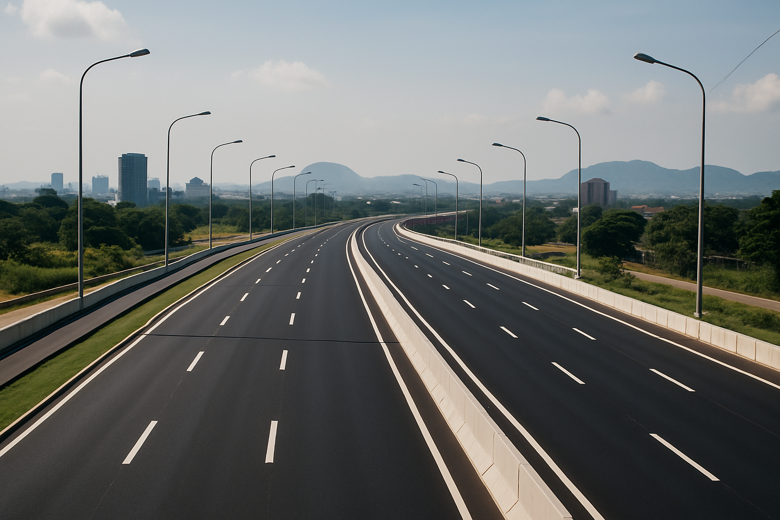 Major, recently completed road infrastructure project in Abuja, symbolizing growth and stability