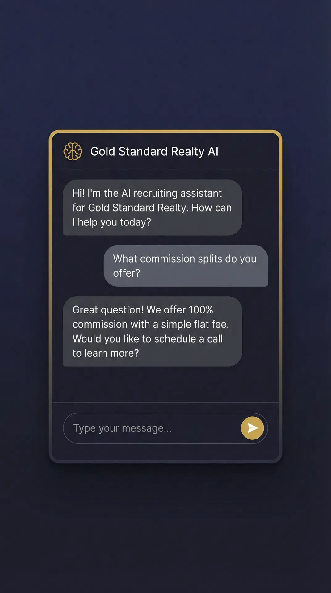 AI Real Estate Recruiting Chat Interface
