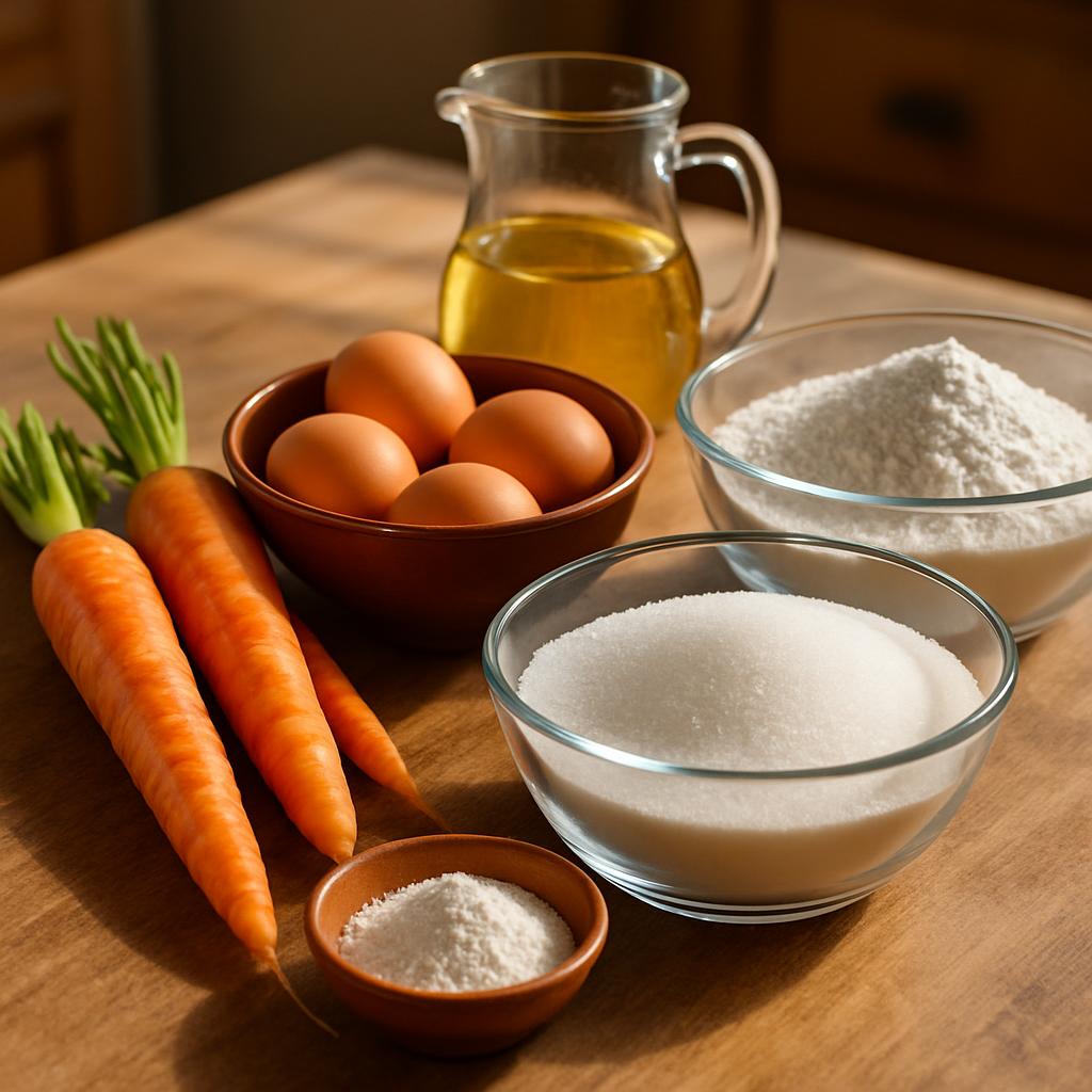 Ingredientes Bolo de Cenoura