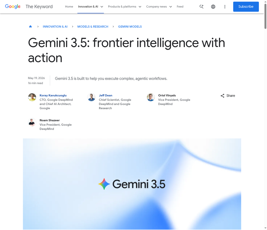 Gemini 3.5 Flash タイトル画面