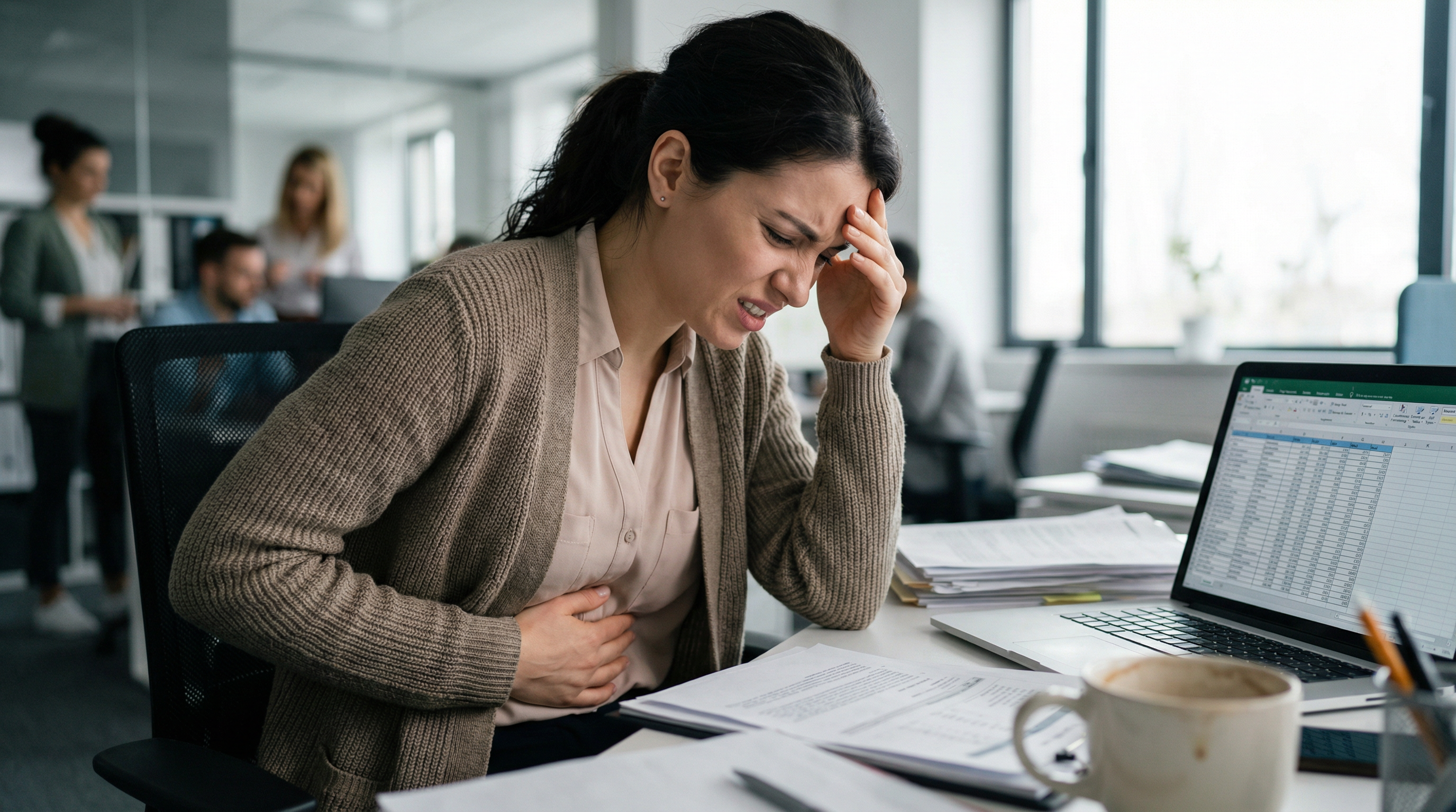 Стресс на работе и дискомфорт в животе