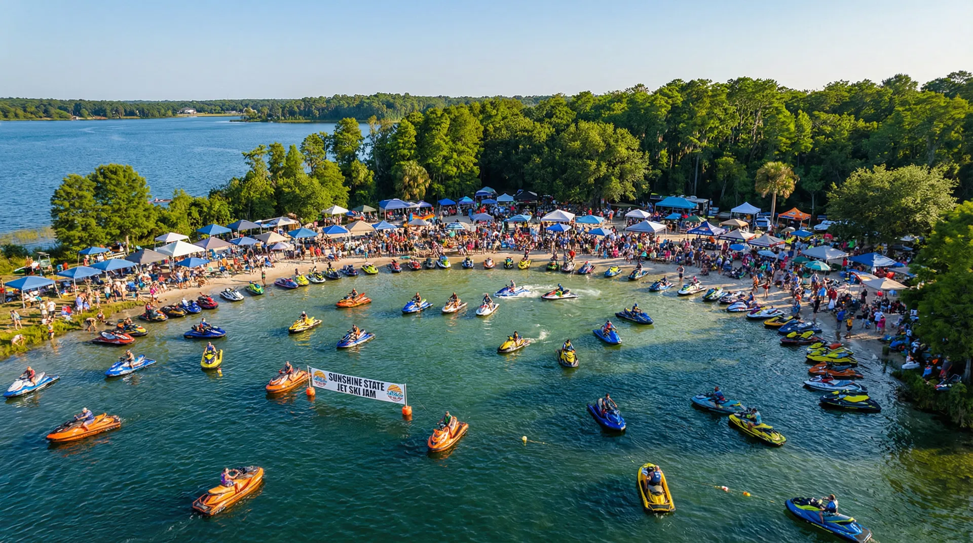 Jet ski festival aerial view