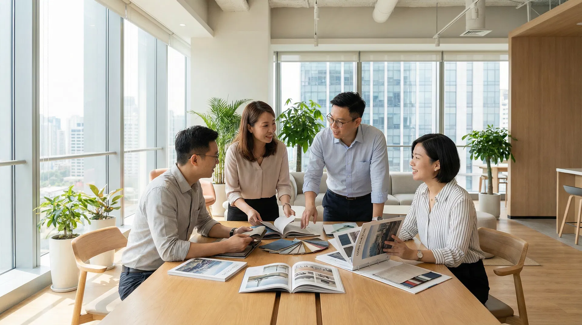 Tonglu Best Link professional export team at Hangzhou office — 15 years of textile manufacturing experience