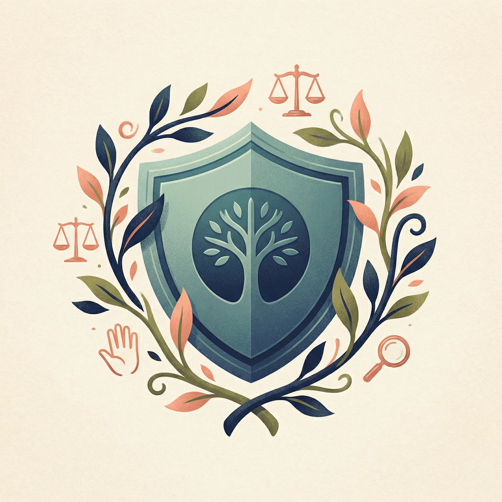 Trust and protection shield emblem