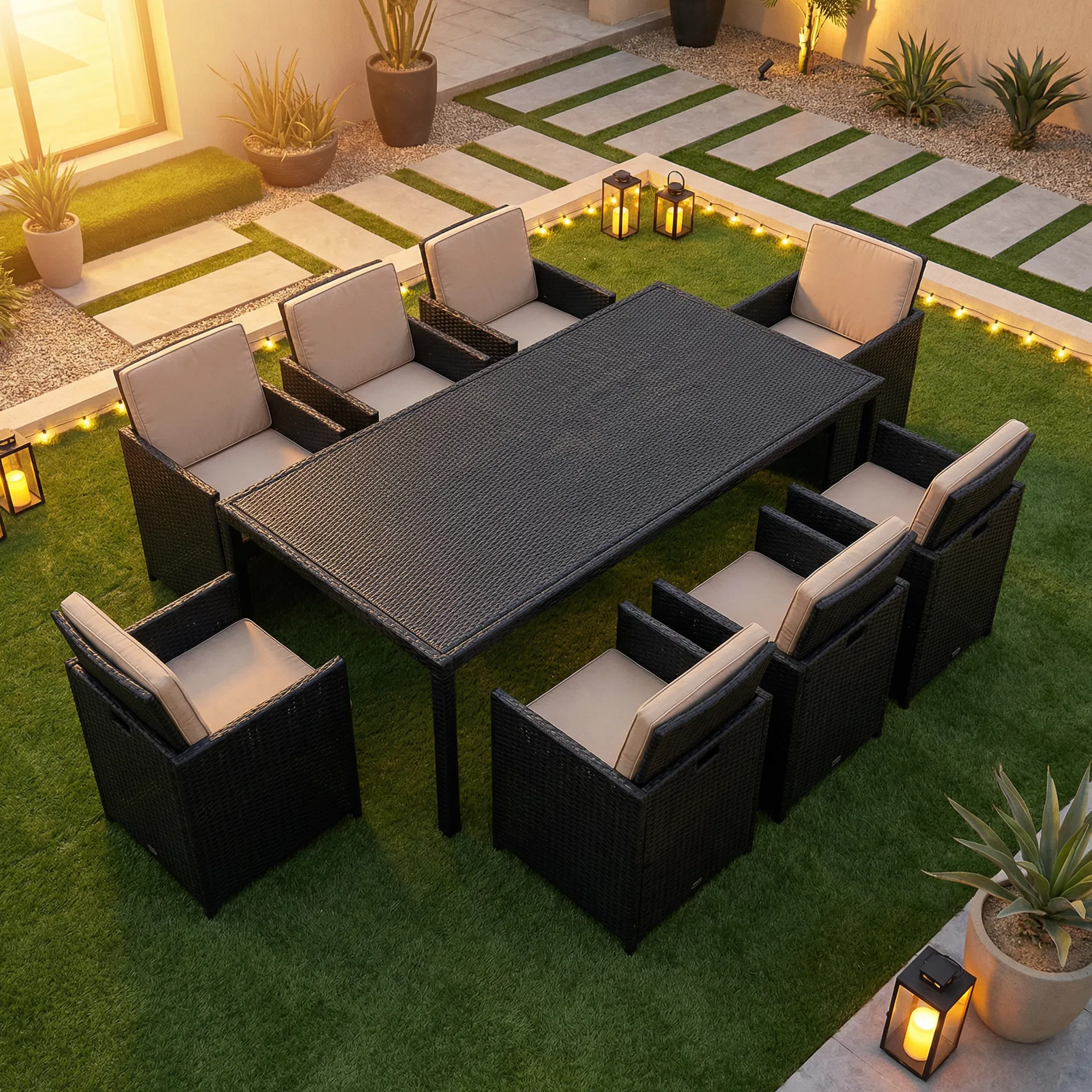 طقم طعام خارجي - 8 أشخاص