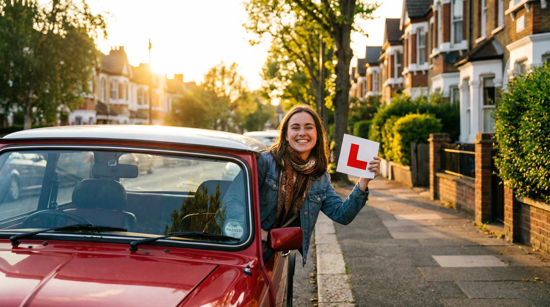 Learner driver celebrating