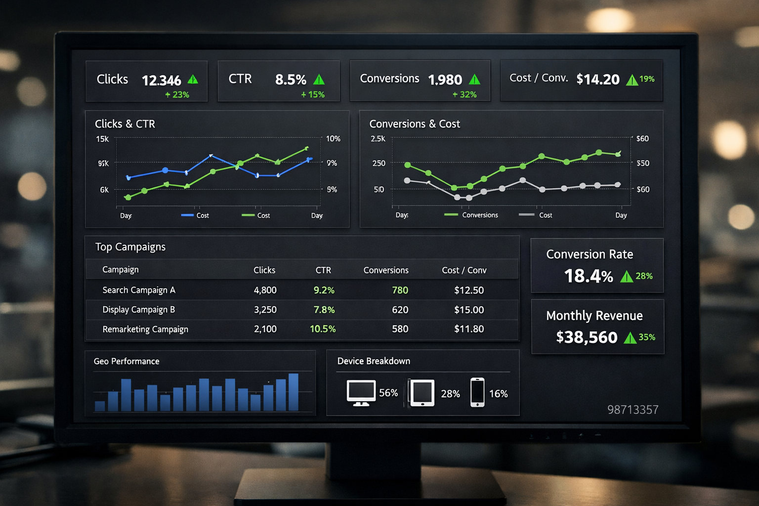 لوحة تحكم جوجل أدز الاحترافية