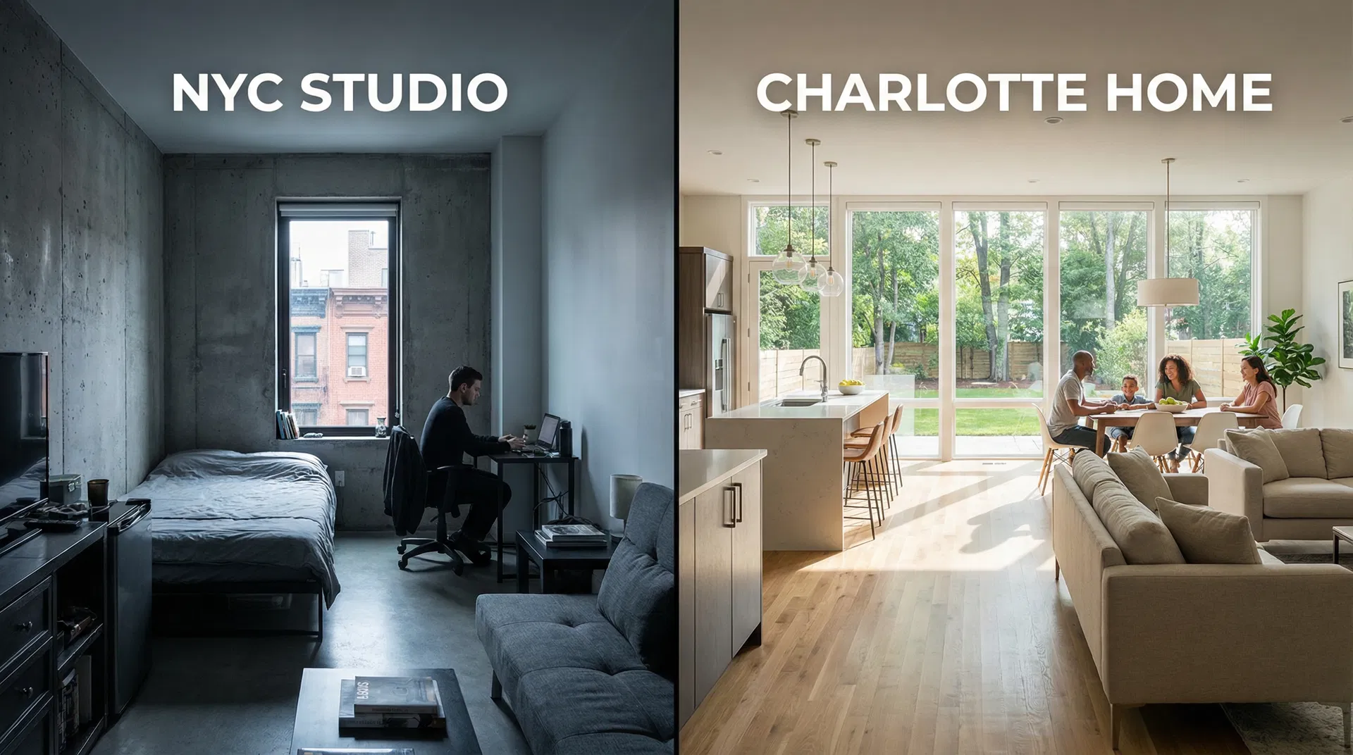 NYC Studio vs Charlotte Home