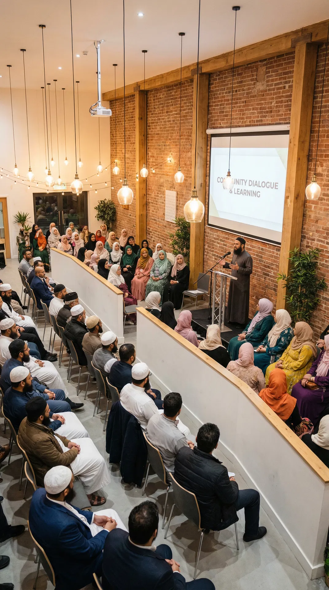 Islamic Community Gathering with Men and Women