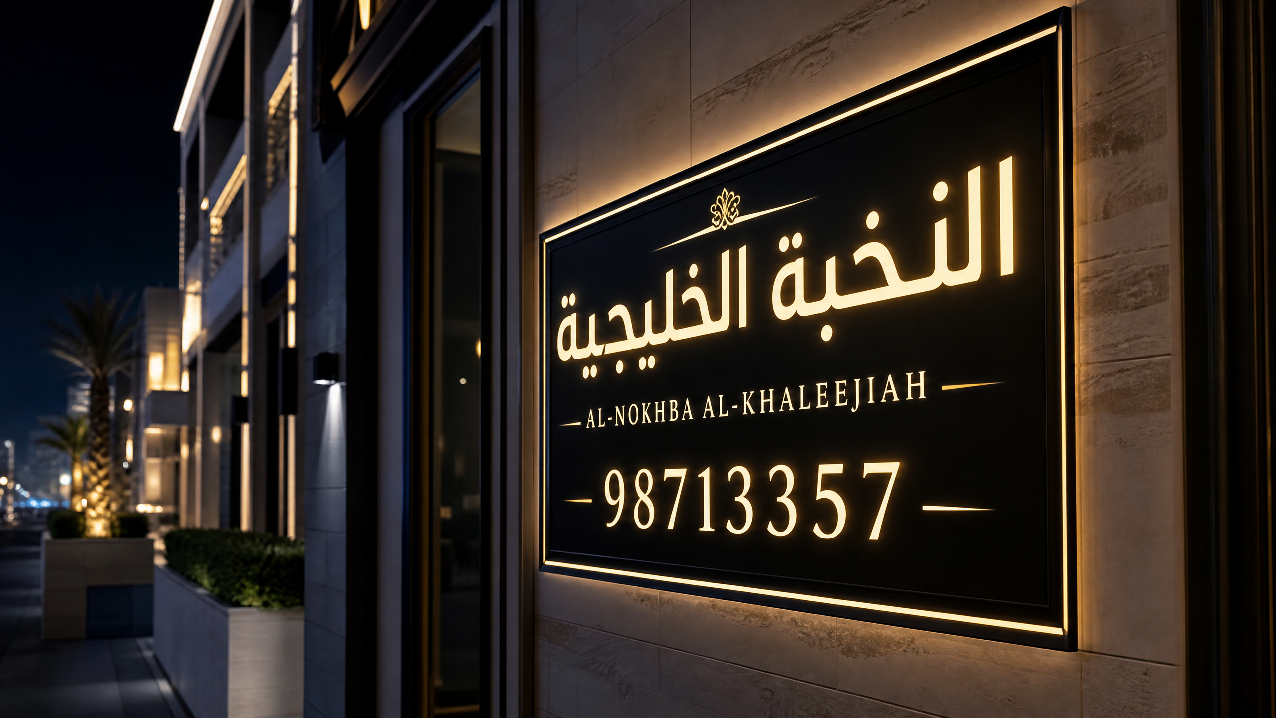 إعلان مضيء احترافي لواجهة محل في الكويت