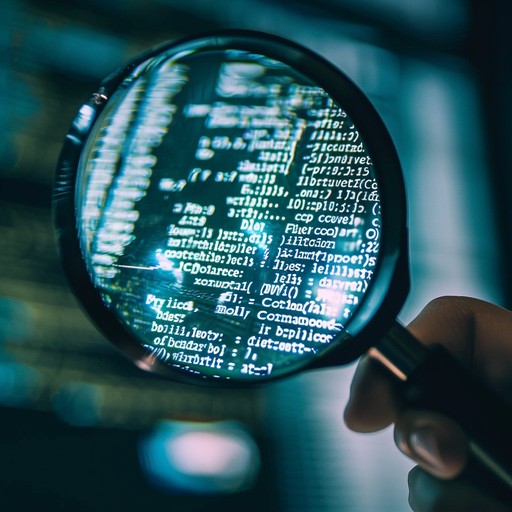 Magnifying glass over code