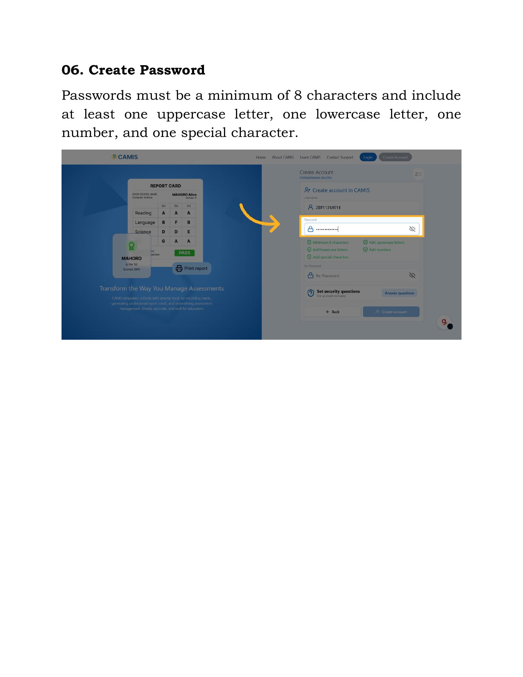 Create Password