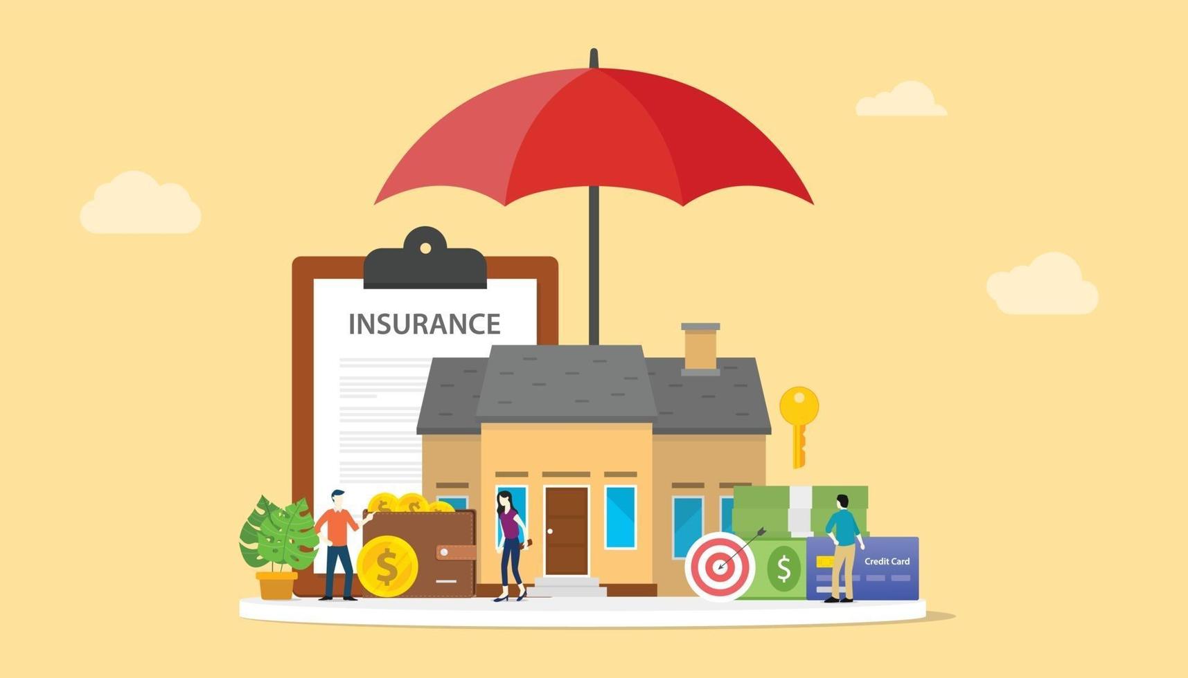 Image of a house with an umbrella over it.