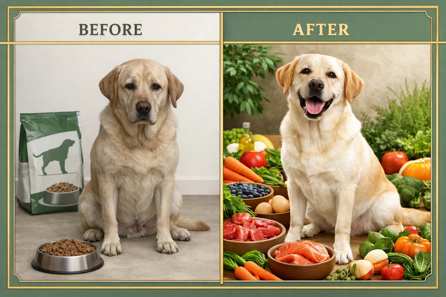 Transformação antes e depois